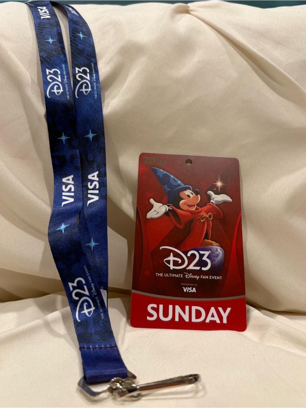 Disney D23 Expo 2026 Exclusive Sunday ALL DAY Pass and Badge Holder Lanyard